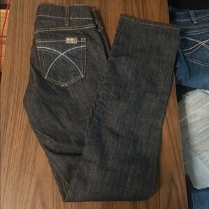 Ariat Womens FR Dark Wash Mid Rise Straight Jeans